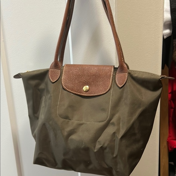 Longchamp Handbags - Longchamp Brown Tote with Classic Design and Leather Trim